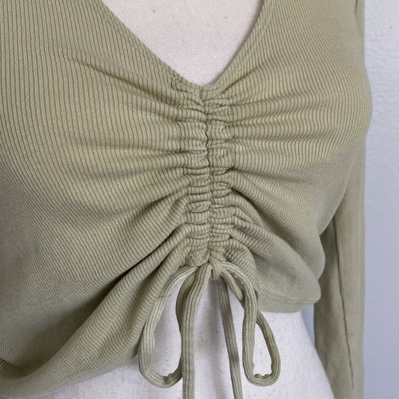 PacSun Long Sleeve Low-cut Collared Top, Size S - Picture 3 of 9